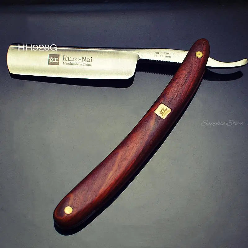 Carbon Steel Straight Razor with Sandalwood Handle - Classic Men's Safety Shaver