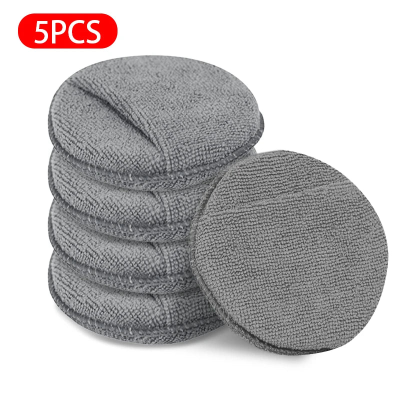 Car Waxing Polish Sponges 5 Inch Microfiber Foam Applicators Pack of 5