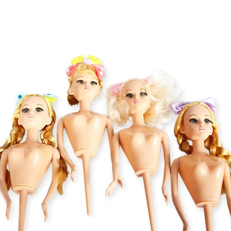 Kids Doll Cake Topper with Curly Hair and Big Eyes for Birthday Cakes - Random Style