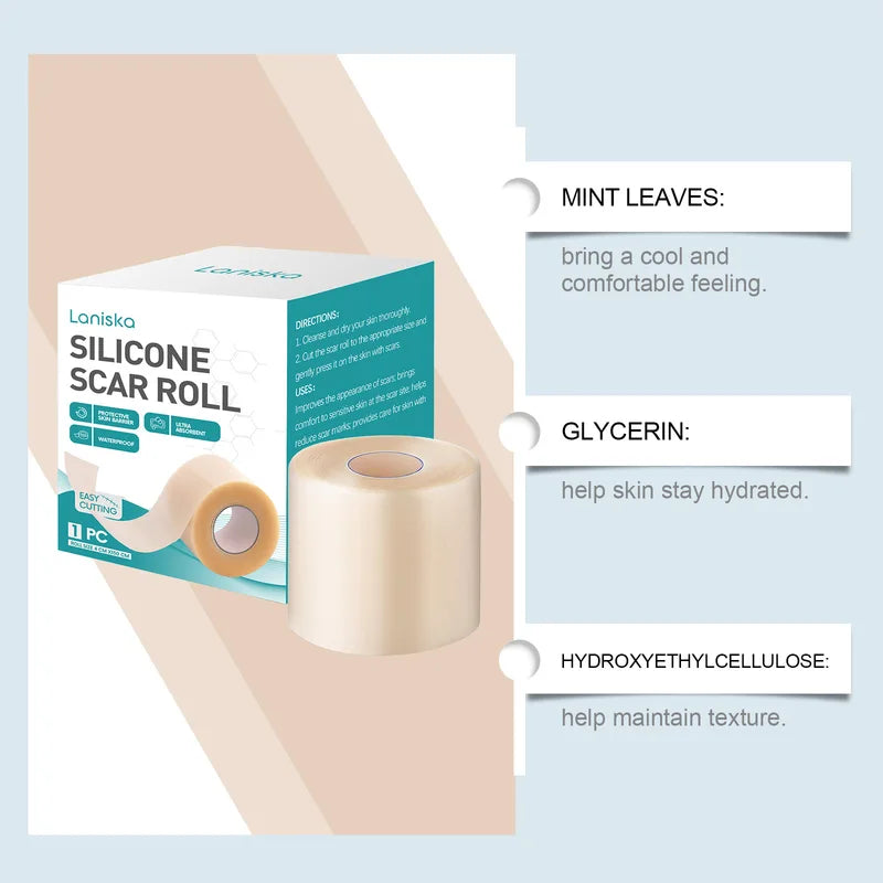 Silicone Scar Sheets 4cm x 150cm Self-Adhesive Waterproof Skin Cover