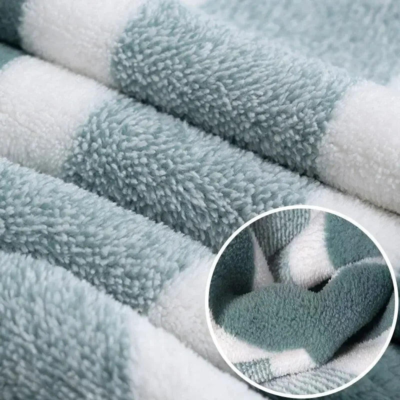 Striped Pattern Towel Set - Soft Quick Dry Bath & Face Towels