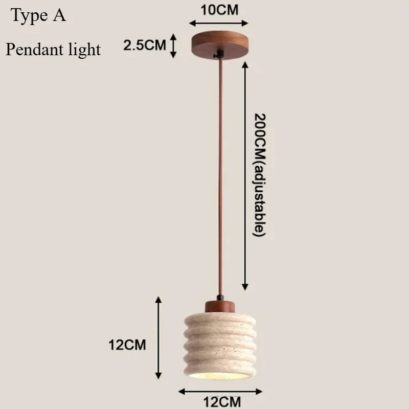Modern LED Pendant Lights for Living Room & Bedroom - Vintage Travertine Chandelier