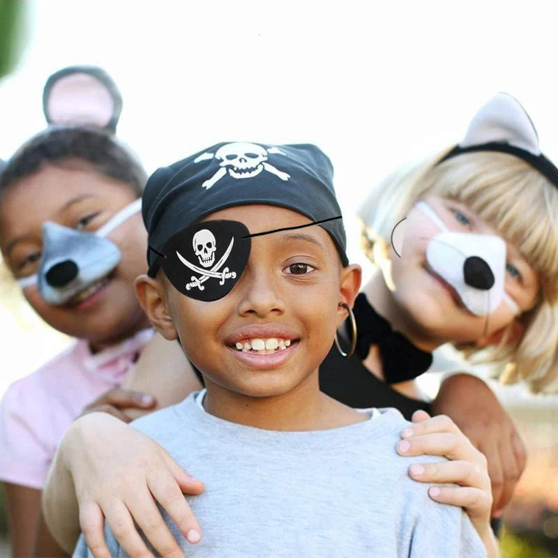Children's Halloween Pirate Eye Mask & Headscarf Set - Role Play Costume Props
