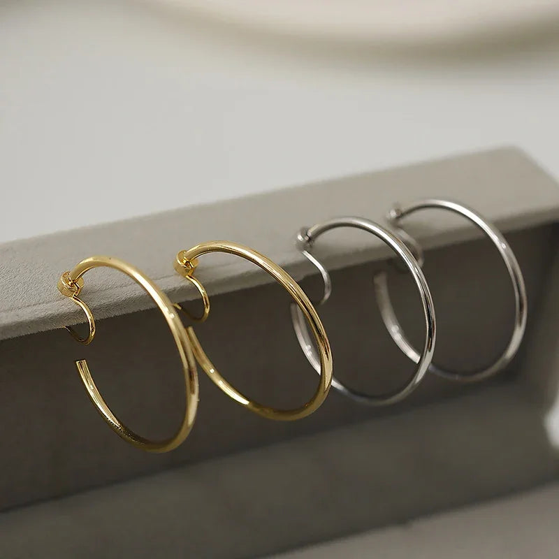 Big Hoop Earrings Rotatable Mosquito Coil Clip-on Jewelry for Women