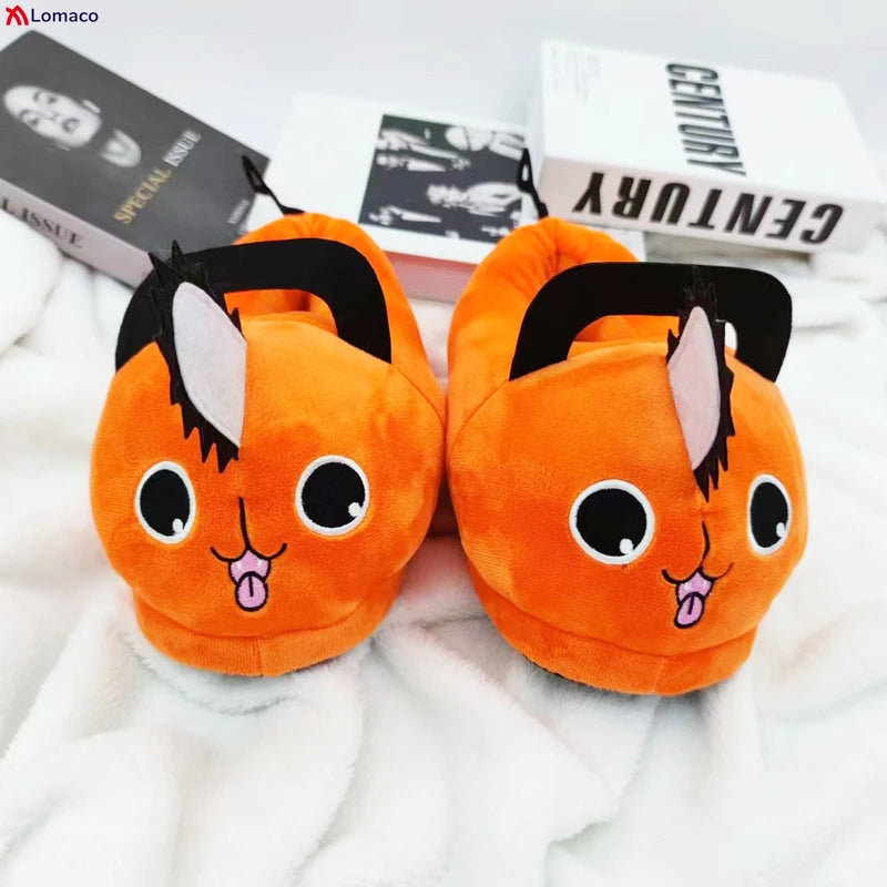 Anime Pochita Slippers Cosplay Kawaii Puppy Halloween Xmas Bedroom Shoes