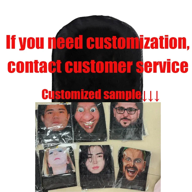 Full Face Mask for Halloween Cosplay Party with Celebrity Face Mesh - Elastic Headwear
