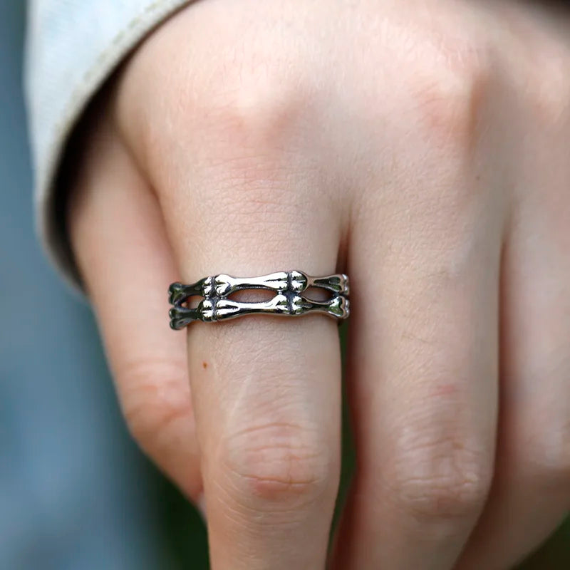 Men's Gothic Skull Punk Ring - Stainless Steel Jewelry for Women & Men
