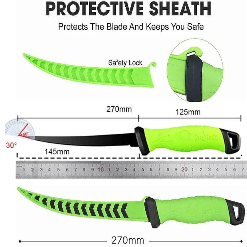 Stainless Steel Fillet Boning Knife for Fish & Meat - Kitchen Chef's Knife