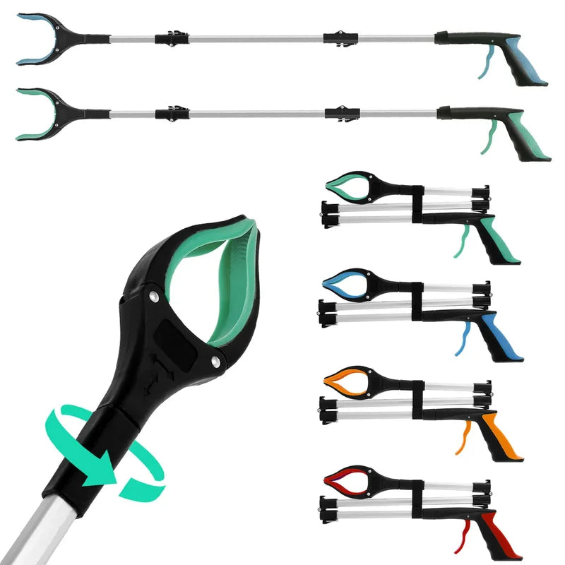 Foldable Hand Reacher Grabber Tool for Trash and Item Pickup - Portable Collapsible