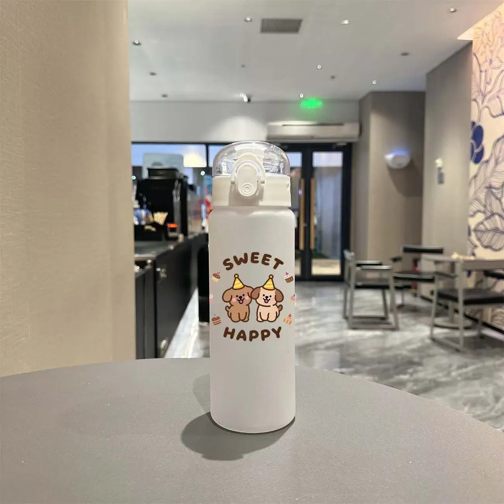 780ml Cartoon Kids Water Bottle with Leakproof Straw & Carry Strap - Large Capacity Portable Hydration
