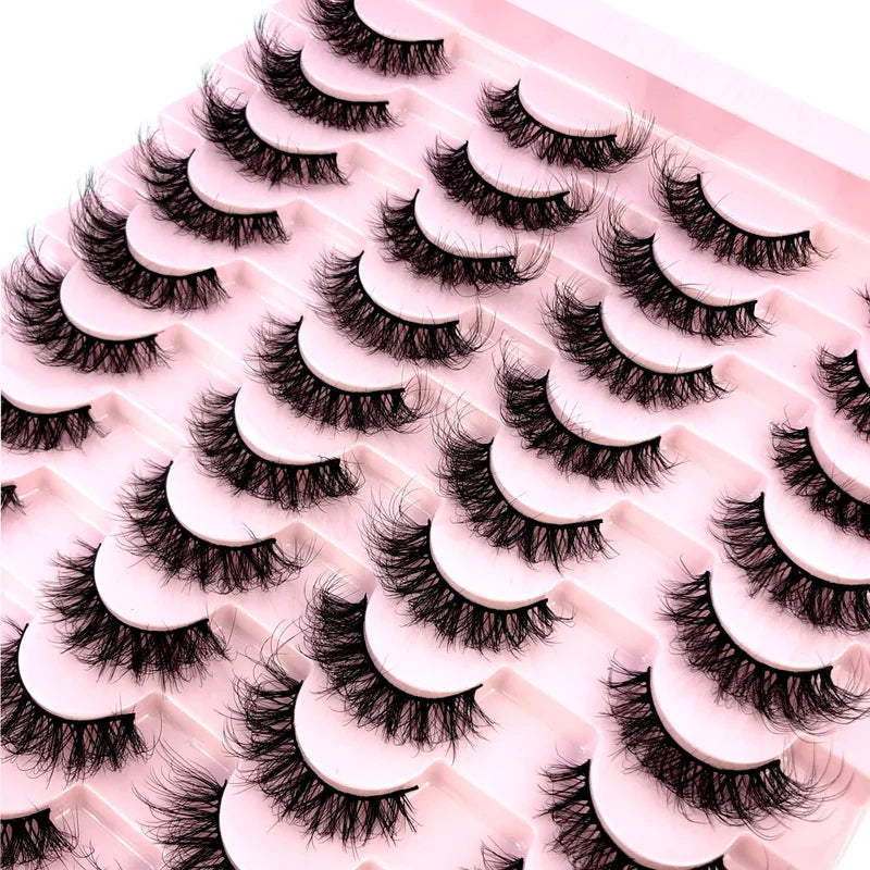 False Eyelashes 20 Pairs Long Natural Mink 3D Lash Extensions for Beauty