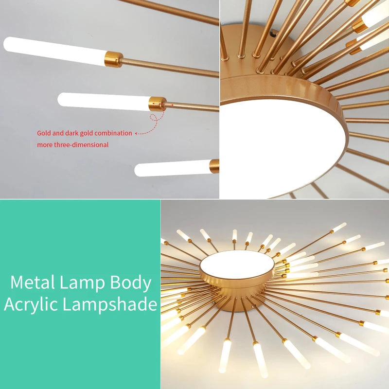 Creative Fan-Shaped LED Ceiling Lamp Modern Interior Lighting Pendant Light