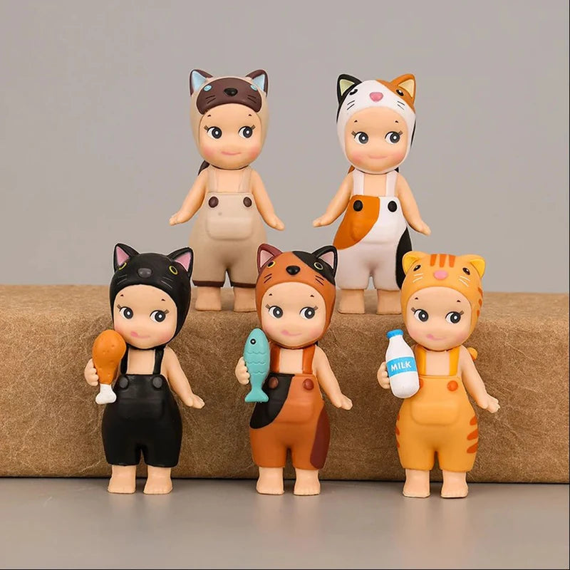 Anime Cat Figure Collectible Toy PVC Model Noodles Landscape Ornament Gift
