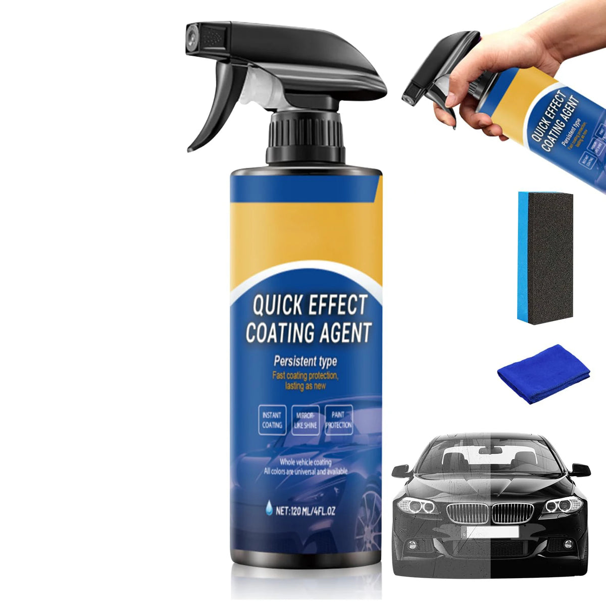 Car Coating Spray 1/2pcs Waterless Quick Wax Scratch Remover Protectant
