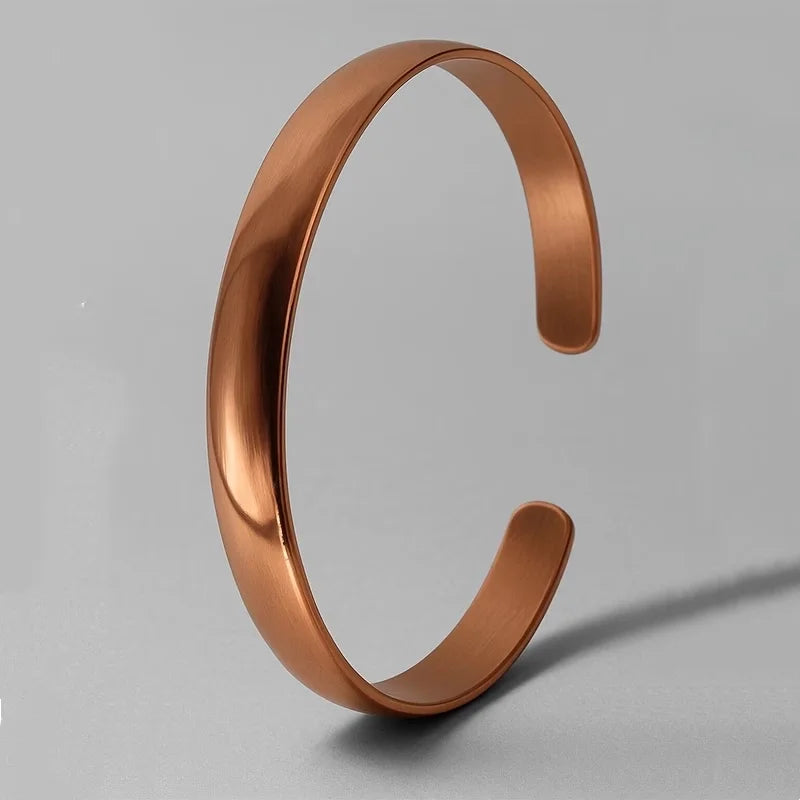 Retro Copper Cuff Bracelet for Women Punk Solid Jewelry Gift