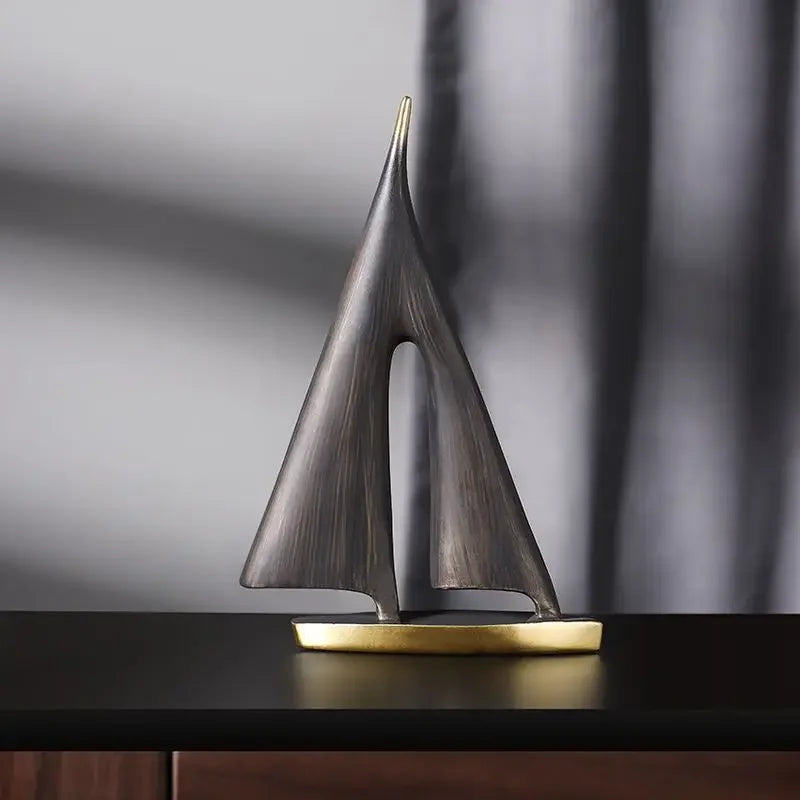 Sailboat Home Decor Ornament for Living Room & Bedroom Resin Craft Gift