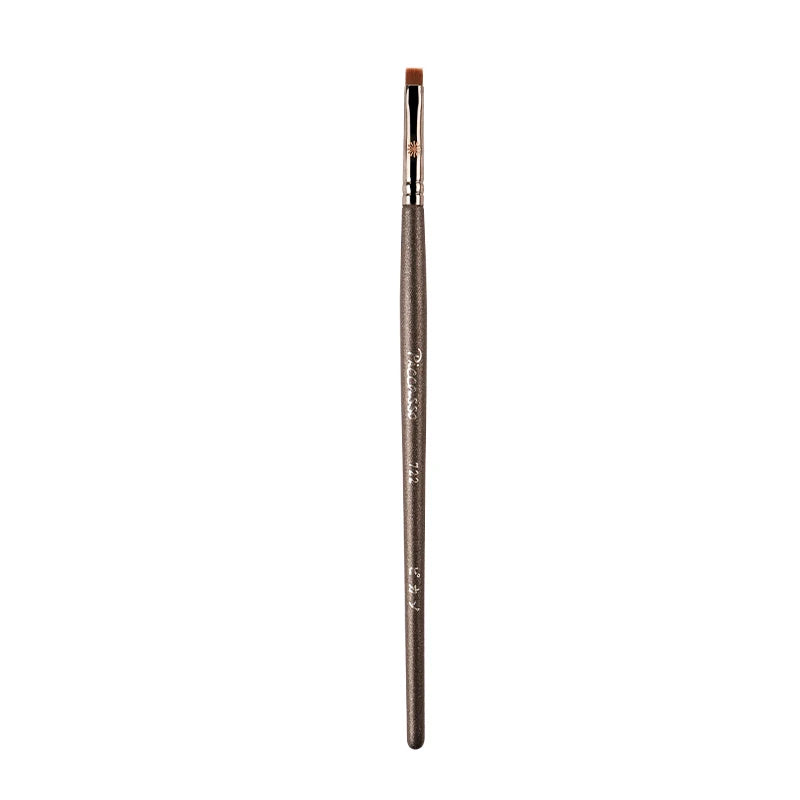 Piccasso Grey Makeup Brush Flat Head Eyeliner Brush Fiber Hair Solid Wood Professional Beauty Tool