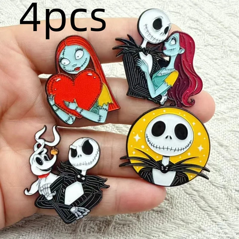 Halloween Horror Movie Enamel Pins for Bags & Jackets - 4 Pack