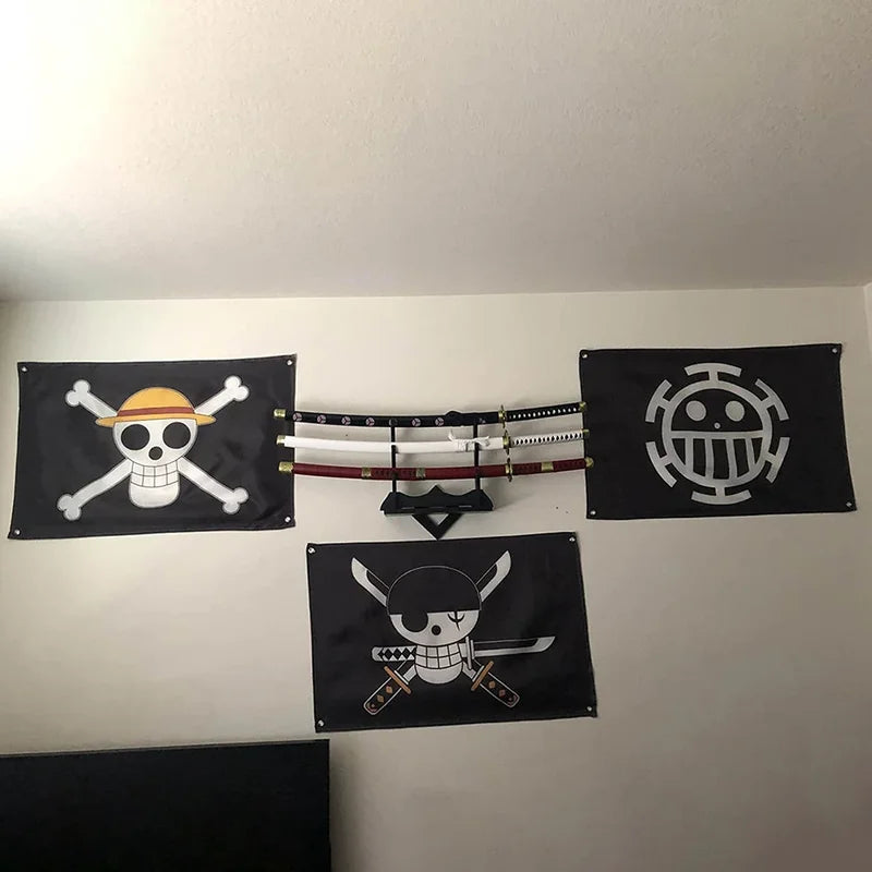 Anime One Piece Skull Flag Wall Banner - Pirate Theme Decor for Kids & Adults