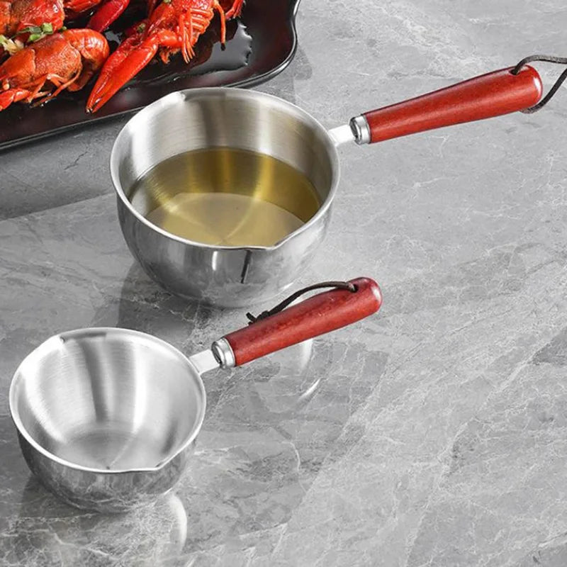 Stainless Steel Oil Pan for Melting Butter and Heating Sauces - Multiple Sizes
