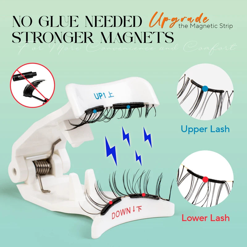 Magnetic Eyelashes No Glue Needed Reusable Natural Look 3D Lashes Kit