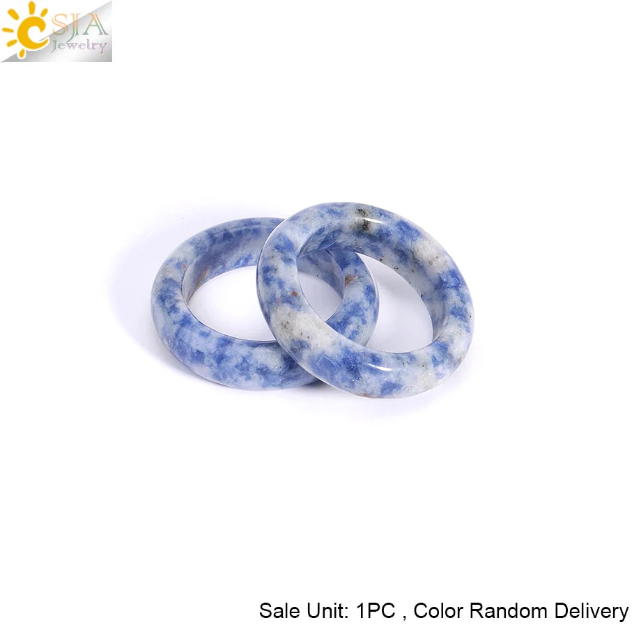 Natural Stone Circle Ring for DIY Jewelry Making - Healing Quartz & Crystal