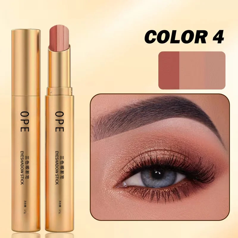 3-in-1 Matte & Shimmer Eyeshadow Stick - Long Lasting Multicolor Eye Makeup