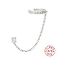 Sterling Silver Horse Earring with Zircon Star Flower Geometric Design - Women’s Stud Jewelry