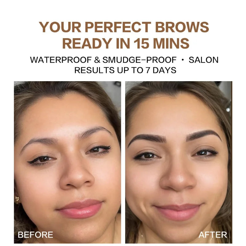 Waterproof Herbal Brow Tint Kit Long-Lasting Semi-Permanent Eyebrow Dye for Home Use
