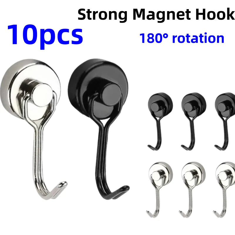 Heavy Duty Magnetic Hook Set for Refrigerator Kitchen Organization - Strong Hold