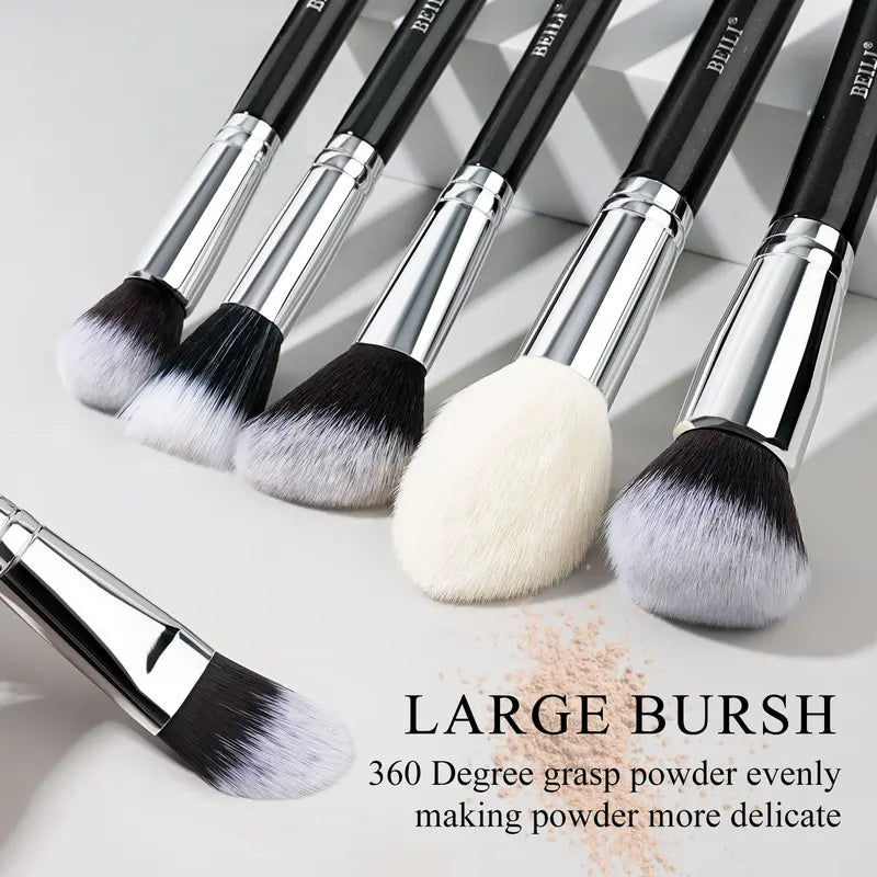 Professional Makeup Brush Set with Natural Goat Hair for Foundation Contour Eyeshadow