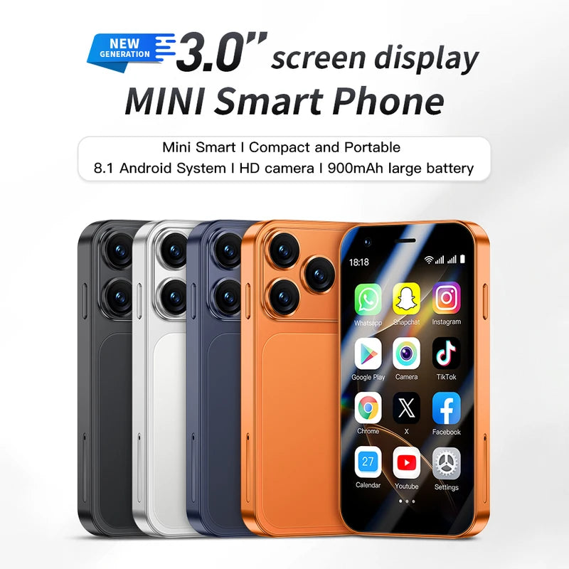 Mini Android Smartphone 3-Inch Dual SIM 2GB RAM 16GB Storage Play Store
