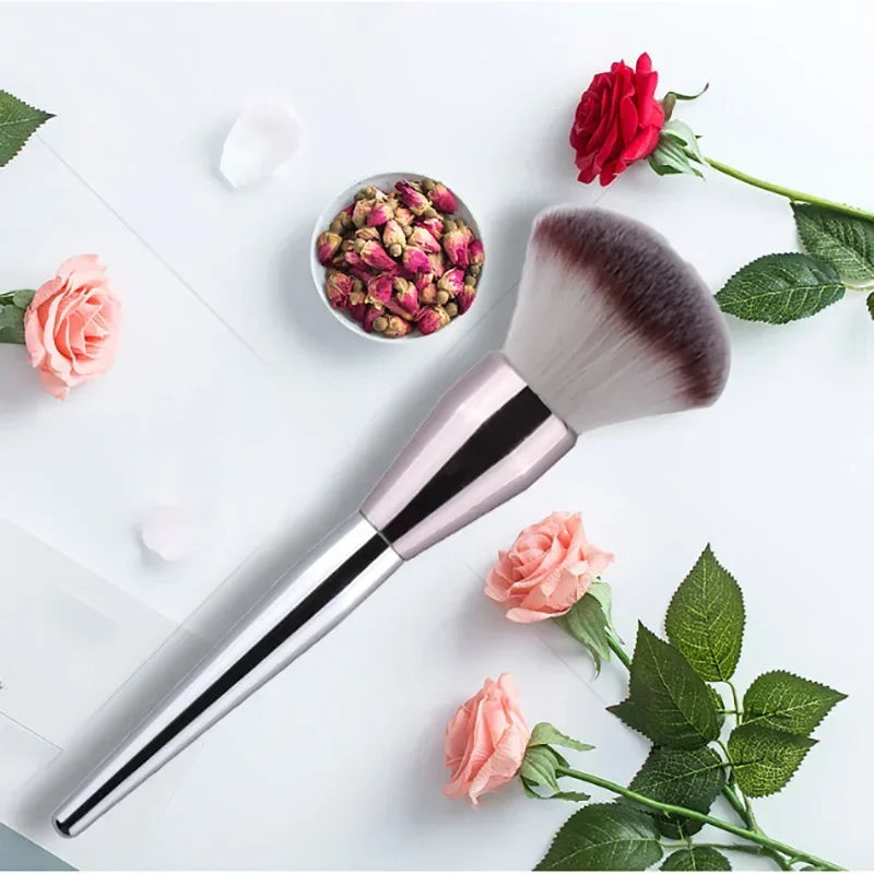 Soft Champagne Makeup Brushes Set for Face and Eyes - Cosmetic Blending & Foundation Tools