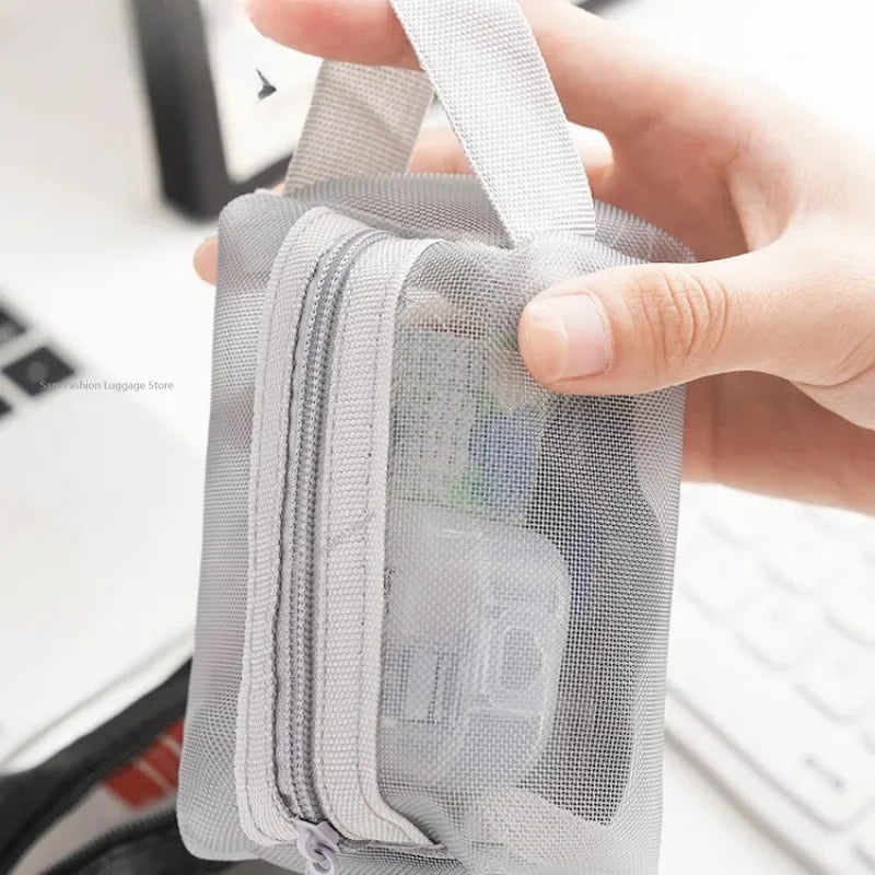 Breathable Mesh Storage Pouch - Lightweight Mini Wash Bag & Coin Purse