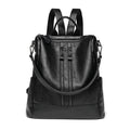 Women’s Large Capacity Leather Backpack - Casual School Shoulder Bag for Travel & College