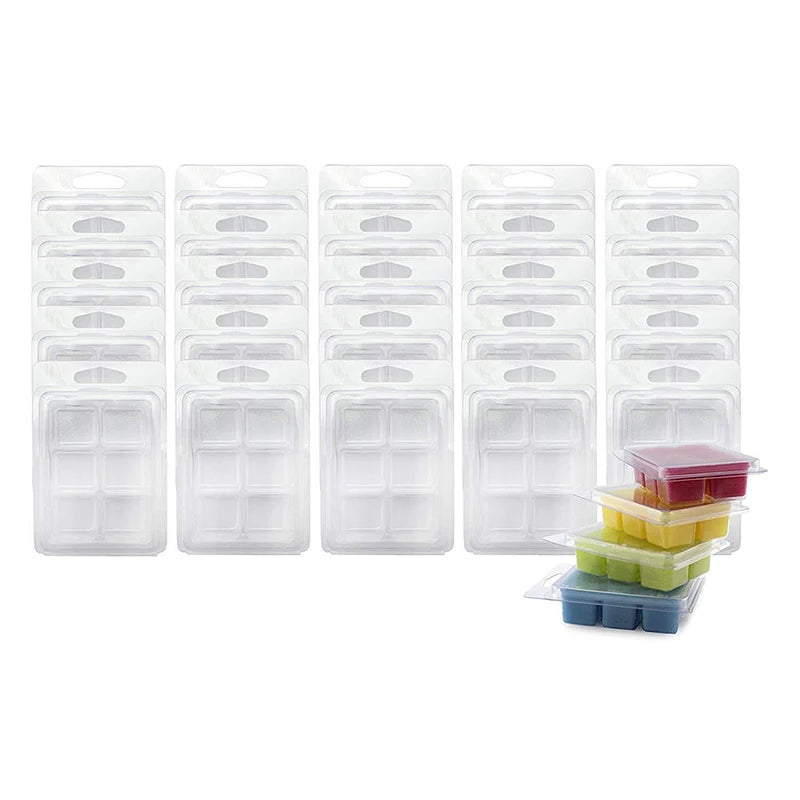 10Pcs Wax Melt Clamshell Molds Clear Wax Cubes for Candle Making