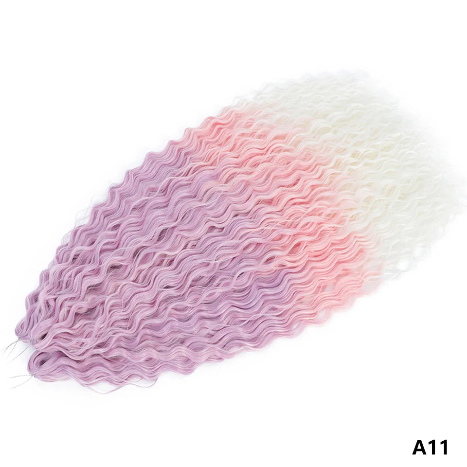 Water Wave Braiding Hair Extension - Synthetic Crochet Afro Curls, Multiple Colors & Lengths