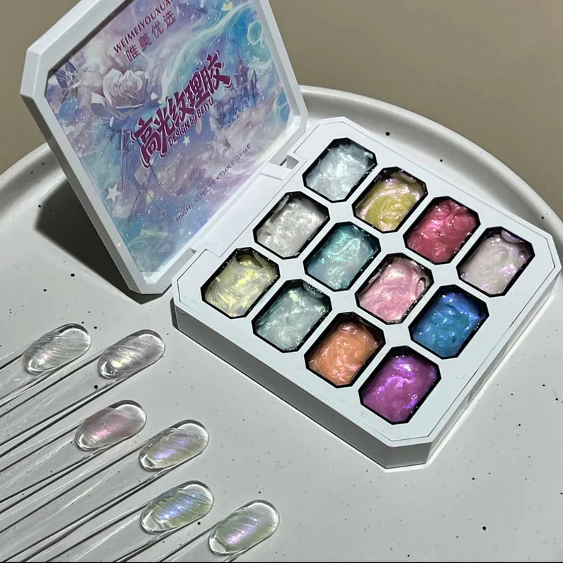 Non-Wipe 3D Aurora Nail Gel for Manicure - Texture Styling & Highlight