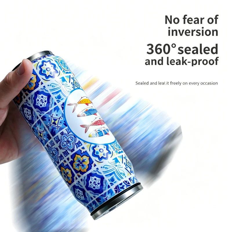 Insulated Stainless Steel Water Bottle with Straw 500ml - Leakproof & Travel Friendly