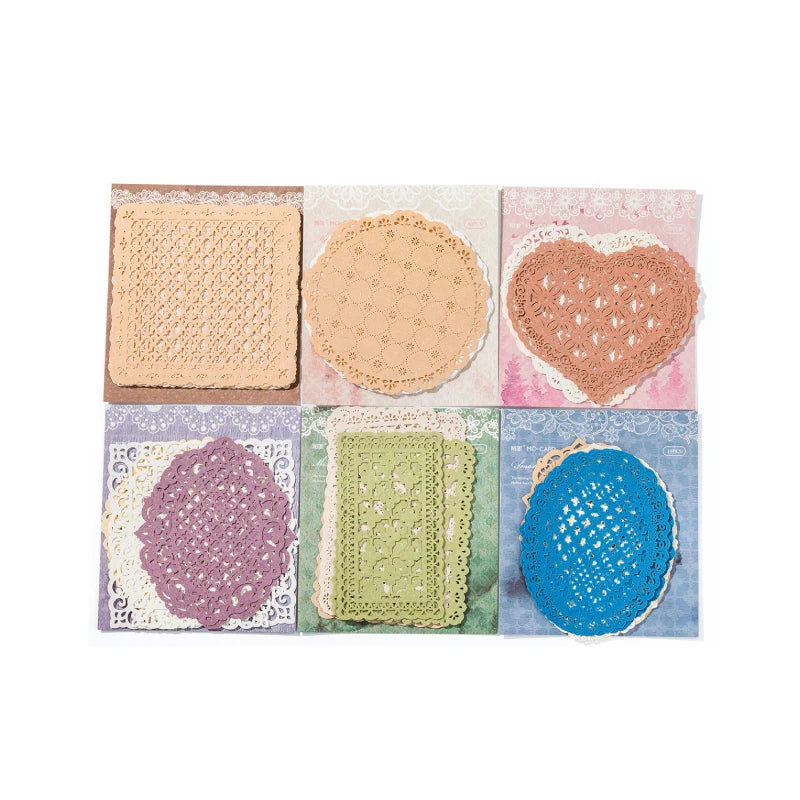 10 Pcs Handmade Lace Paper for Scrapbooking and Art Journals - Craft Supplies