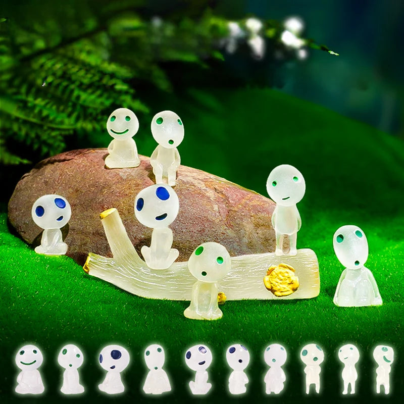 10pcs Fairy Garden Accessories Luminous Ghost Resin Figures for Micro Landscapes