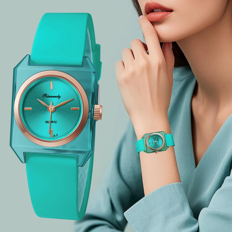 Women’s Silicone Strap Quartz Wristwatch - Ladies Fashion Casual Watch Gift