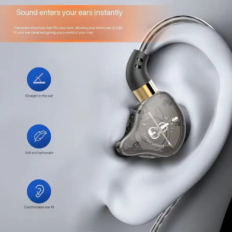Wired USB-C & 3.5mm Sport Earphones with Mic for Samsung & Xiaomi