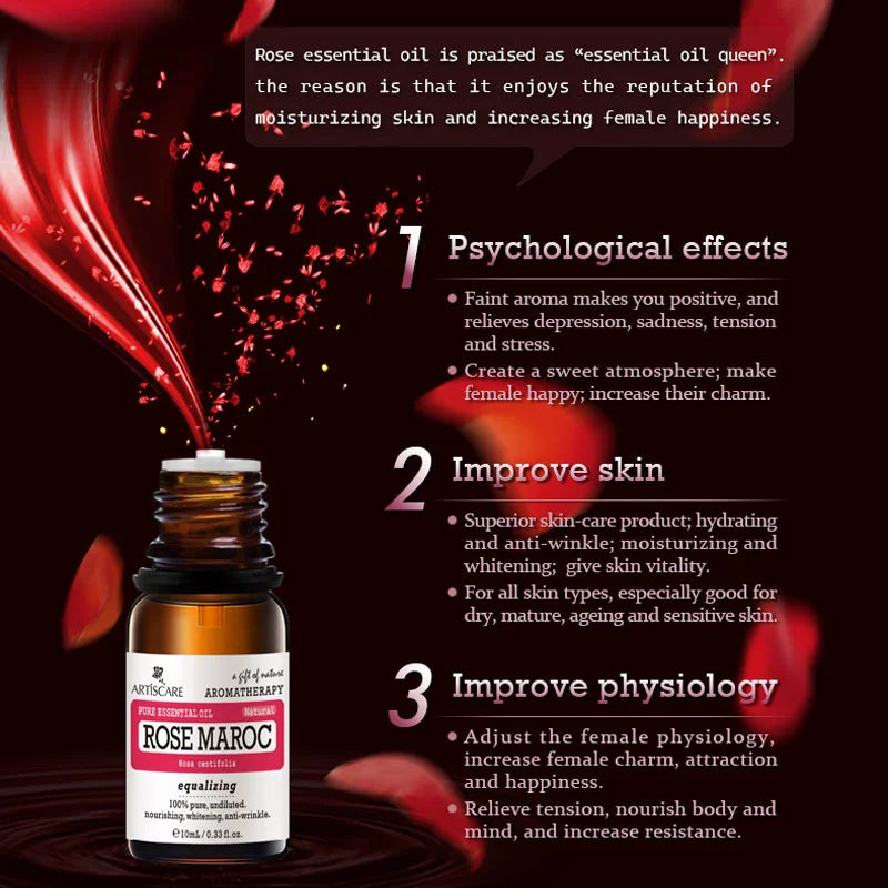 Natural Rose Essential Oil 10ml Hydrating Skin Care & Massage Oil