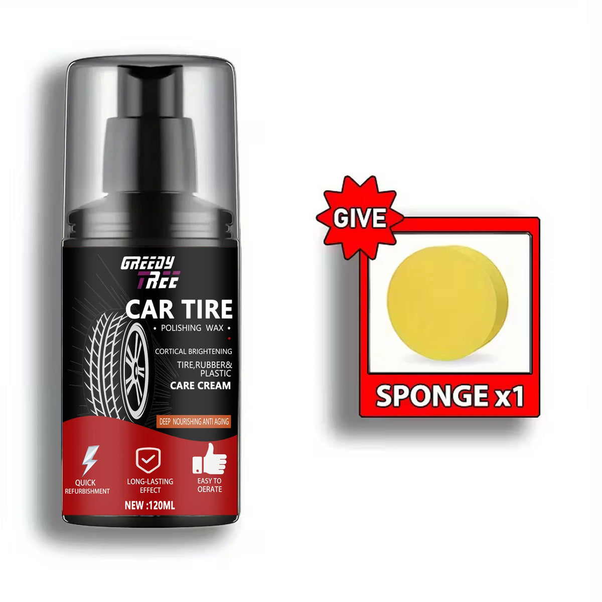 Black Tire Wax for Rubber, Plastic & Leather | Restores Shine & Prevents Cracking
