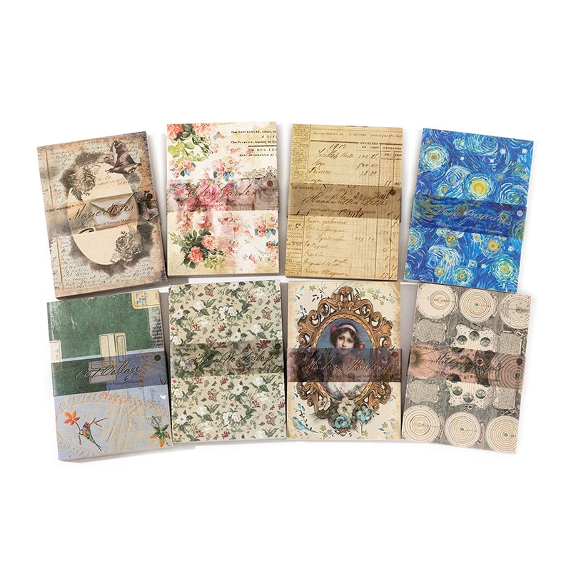 100 pcs Vintage Scrapbooking Paper Set for DIY Album & Craft Projects - Multiple Colors