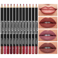 12 Colors Waterproof Matte Lip Liner Set Long Lasting Non-Transfer Lip Contour Pencil