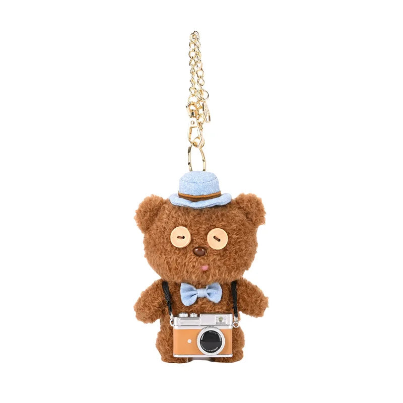 Anime Minions Plush Dolls Keychains - Cute Stuffed Animal Bag Charms for Kids