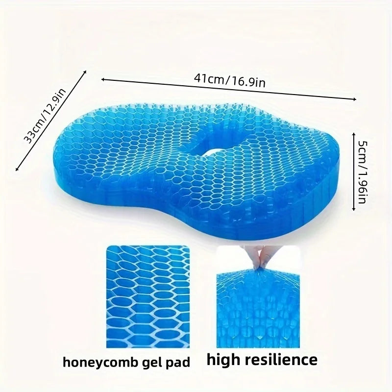 Gel U-Shaped Seat Cushion for Long Sitting, Ergonomic Soft Gel Pad for Office & Home