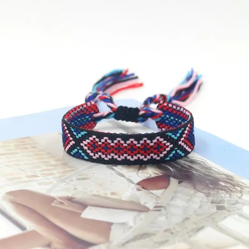 Adjustable Friendship Bracelets 12-Pack for Women & Girls Bohemia Nepal Woven Jewelry